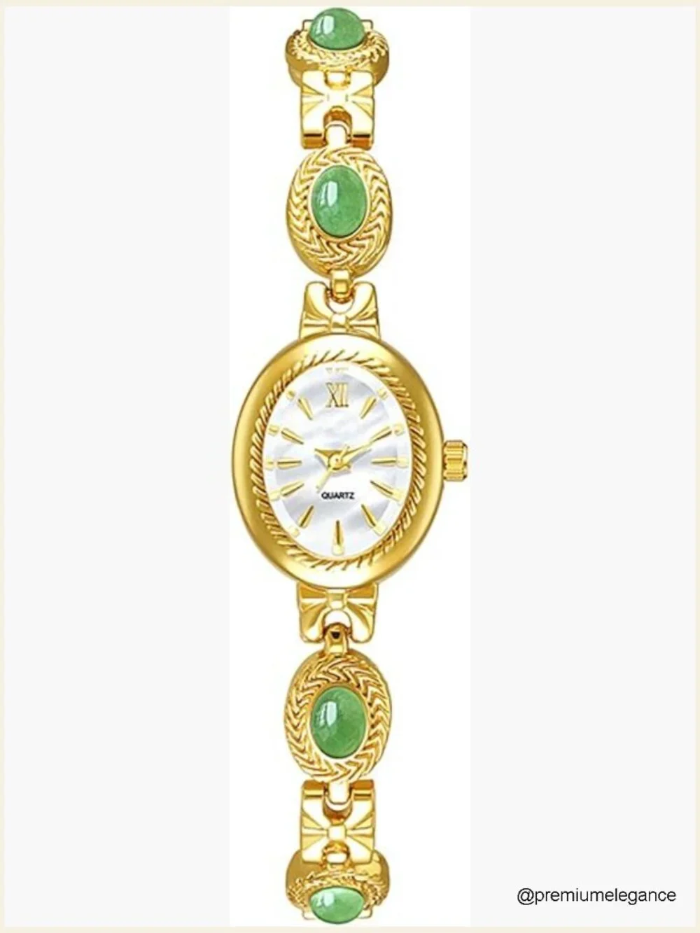 Vintage Oval Dial Small Gold Bracelet Watch Women Dress Quartz Analog Casual